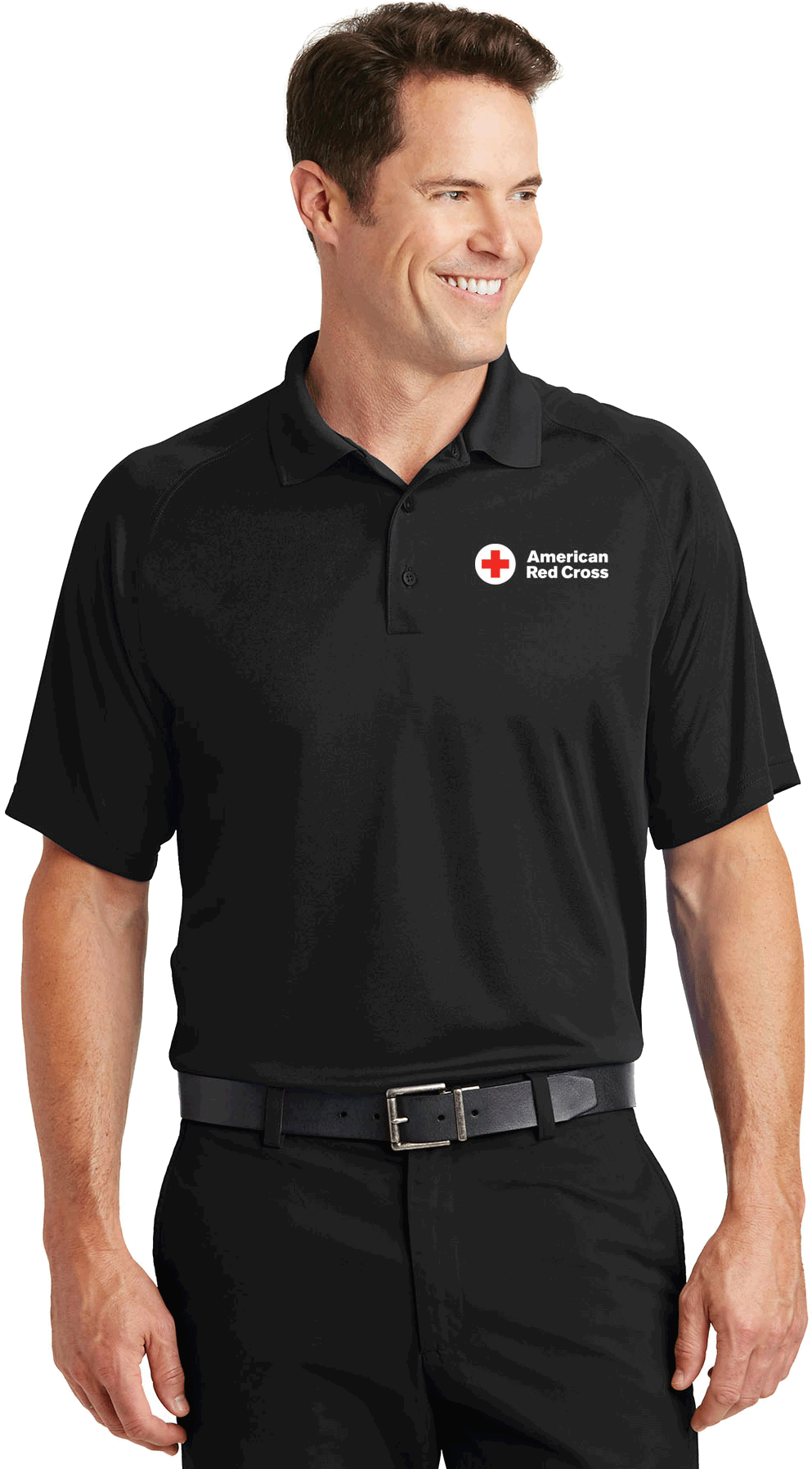 Men's Performance Polo - Black And Red Golf Shirt (1801x1801), Png Download