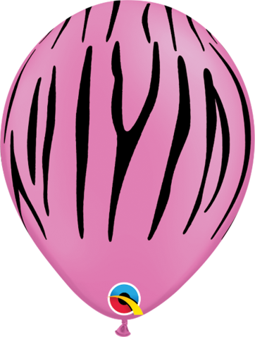 11" Zebra Stripes Neon Pink-100 Count - 11 Inch Zebra Stripes Latex Neon Pink (362x479), Png Download