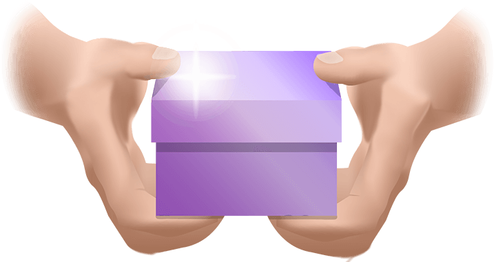 Hands Holding Purple Gift Box For Free Marketing Knowledge - Marketing (800x480), Png Download