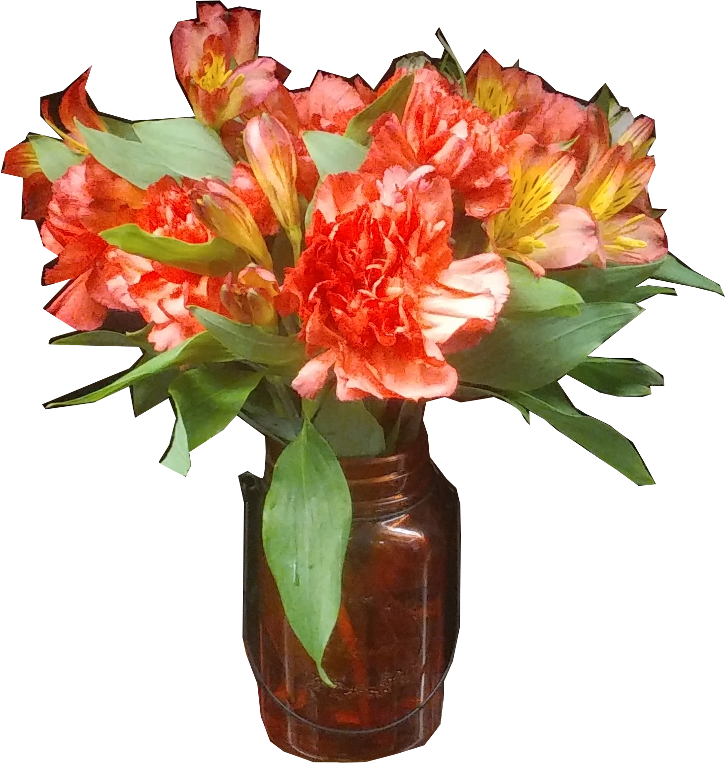 Fall Flowers In A Mason Jar (1600x2560), Png Download