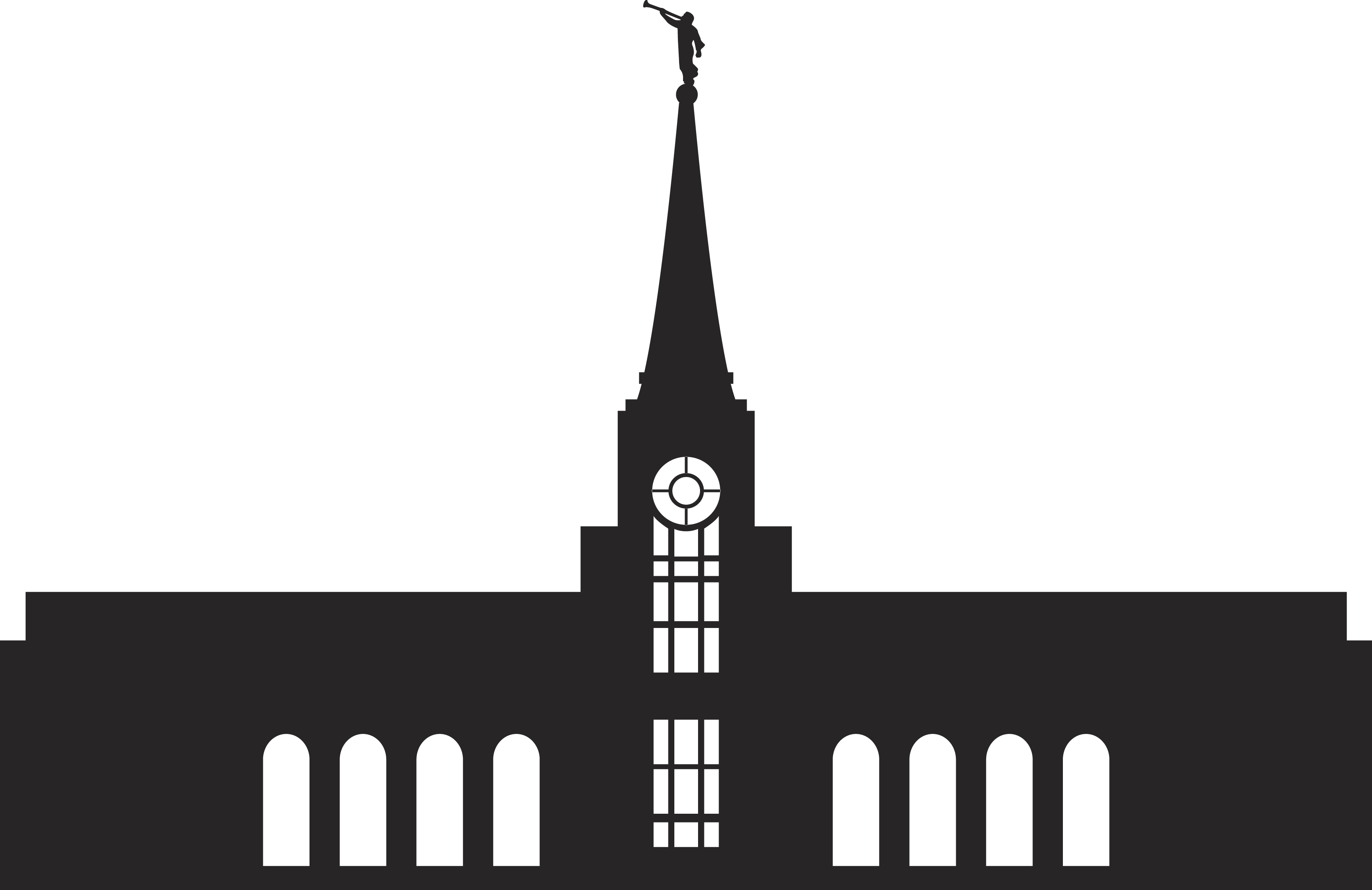 Ft Lauderdale Temple Silhouette (3471x2252), Png Download