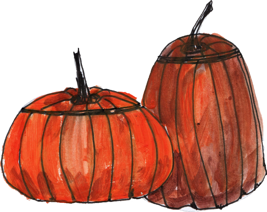4 Pumpkin Drawing - Drawing (1024x811), Png Download