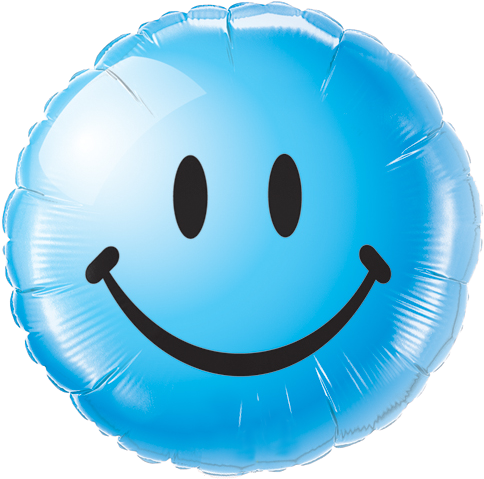 Blue Smiley Face Png - Smiley Face Balloon Red (485x485), Png Download