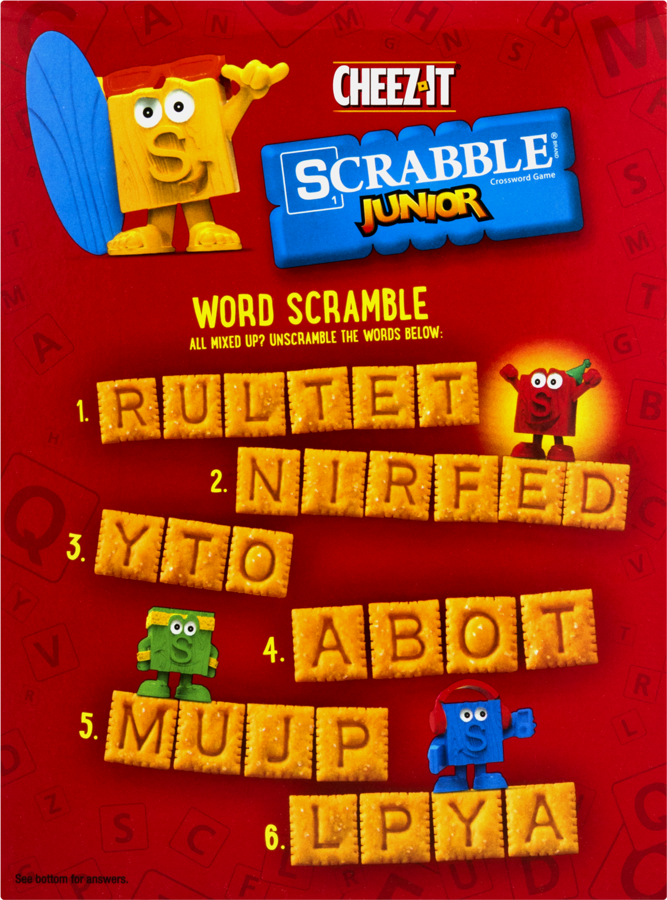 Cheez-it, Baked Snack Cheese Crackers, Scrabble Junior, (1800x1800), Png Download