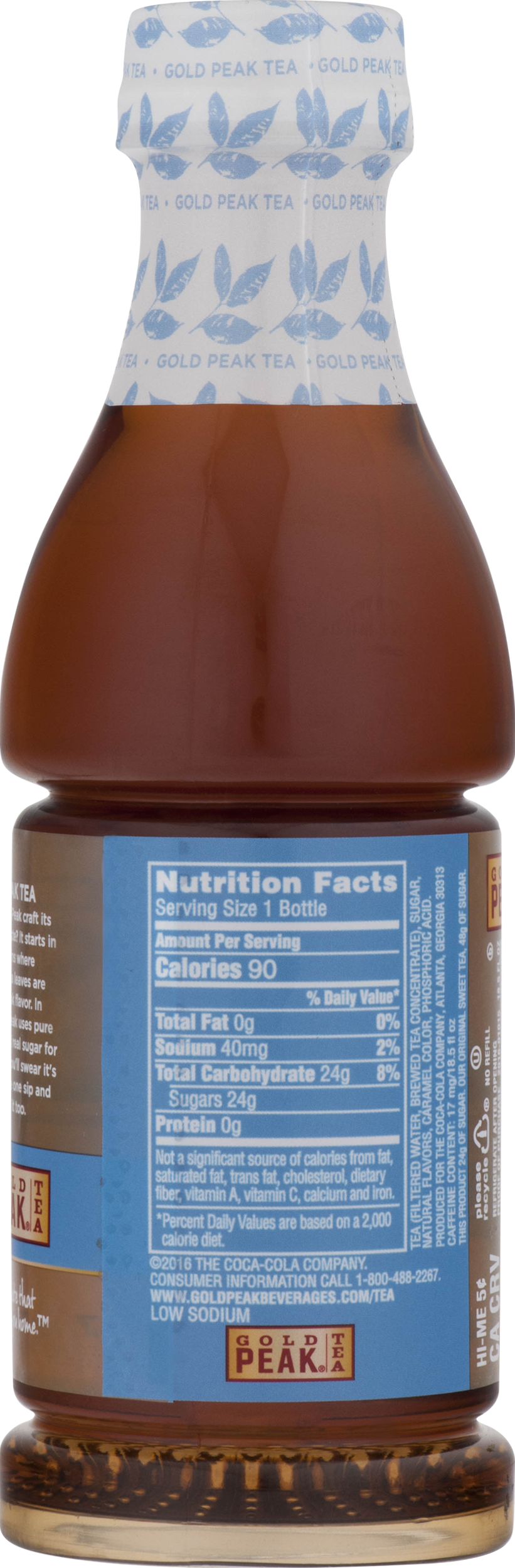 Golden Peak Sweet Tea Nutrition Facts (821x2500), Png Download