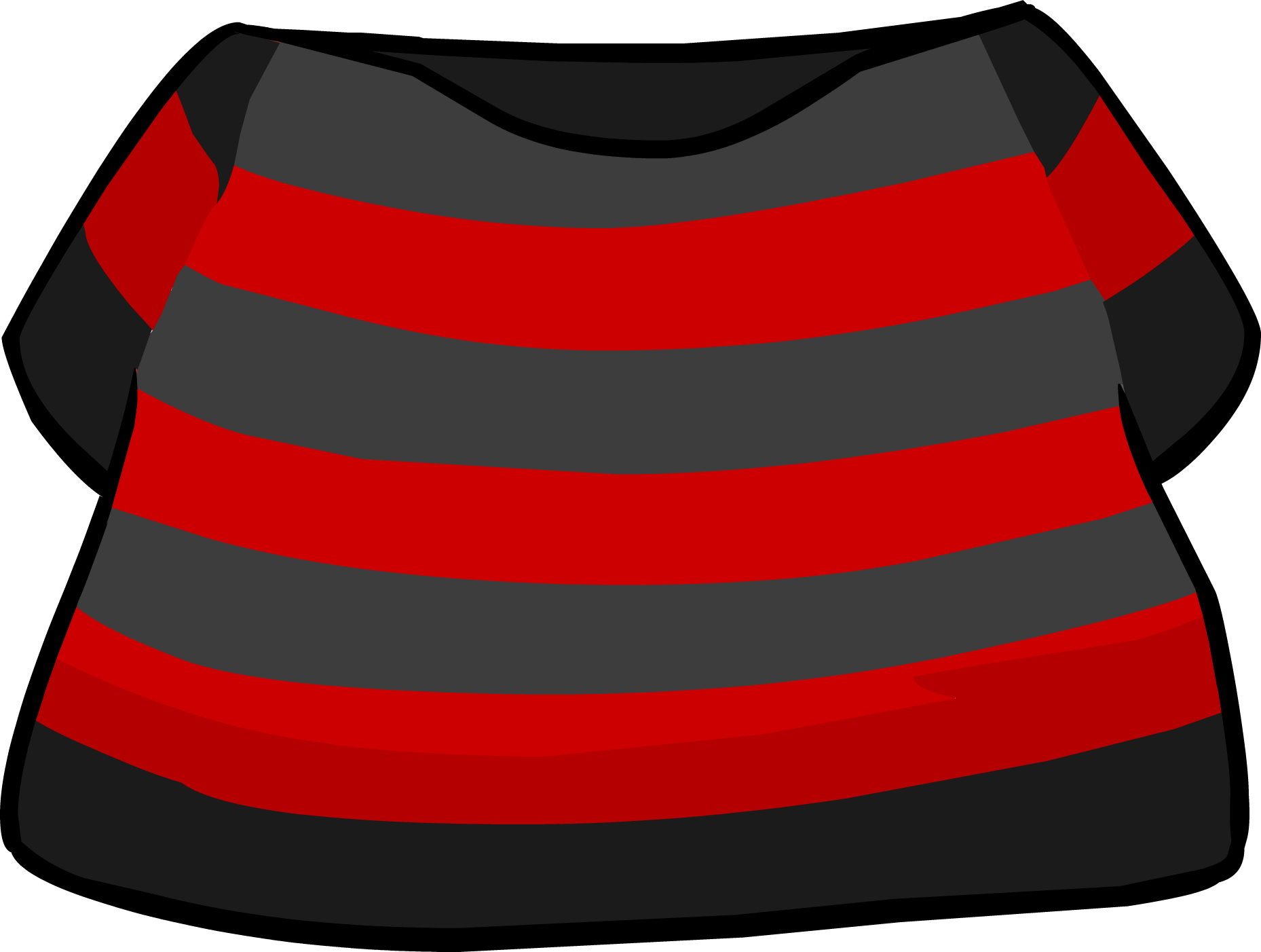 Black And Red Sailor Shirt - Club Penguin Black And Red Shirt (1858x1402), Png Download