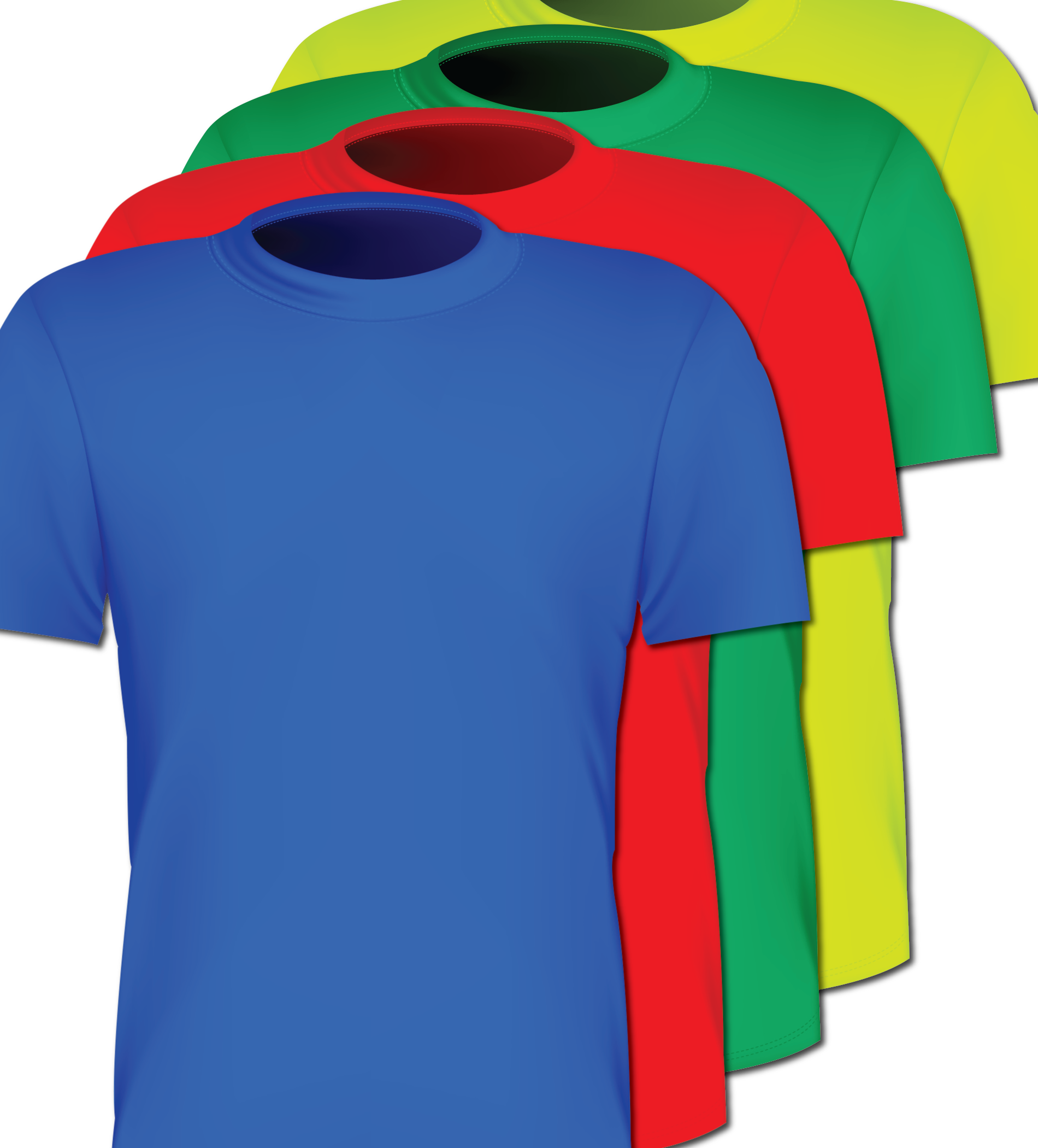 Bowland Pe Tshirts - Red Blue Yellow Green T Shirt (1900x2100), Png Download