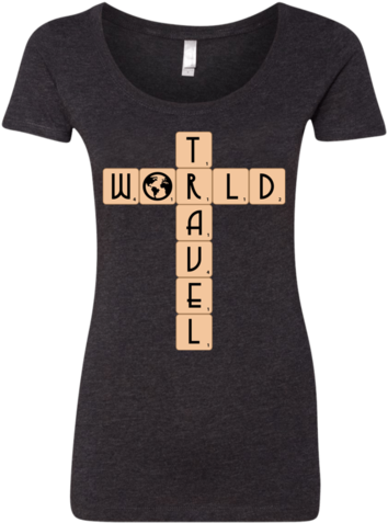 World Travel Scrabble Women's T-shirt - Shirt (480x480), Png Download