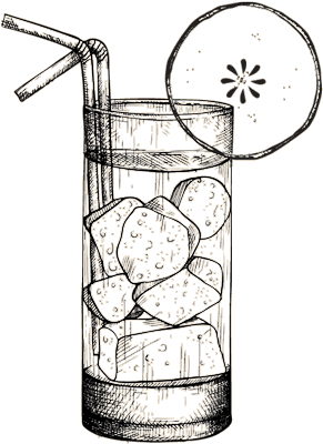 Rosie's Sweet Tea - Cocktail Glass Drawing Png (370x480), Png Download