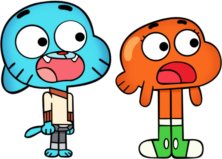 Darwin And Gumball Looking Shocked-edj702 - Gumball And Darwin 2018 (800x571), Png Download