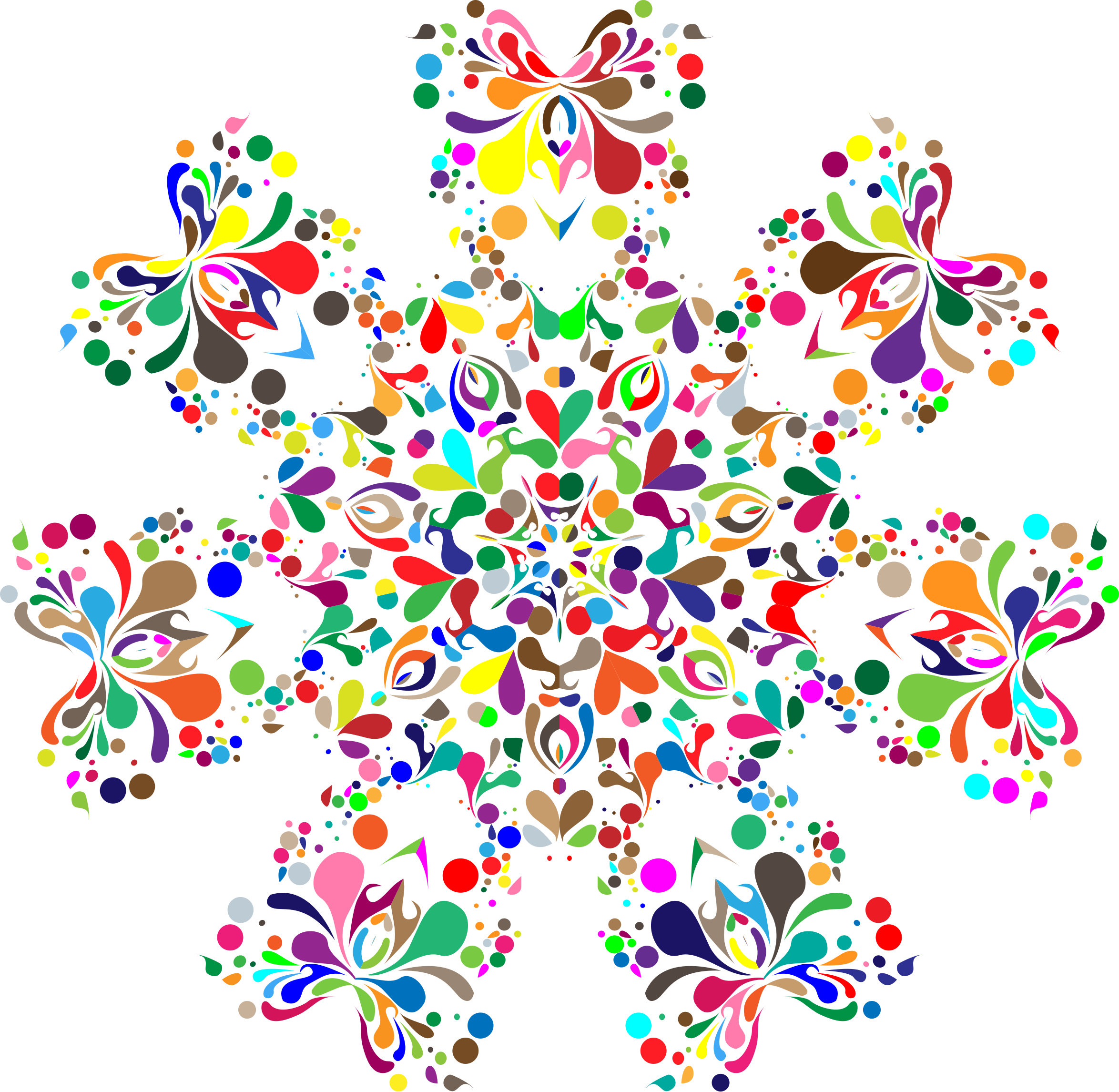 This Free Icons Png Design Of Colorful Floral Spatter (2348x2291), Png Download