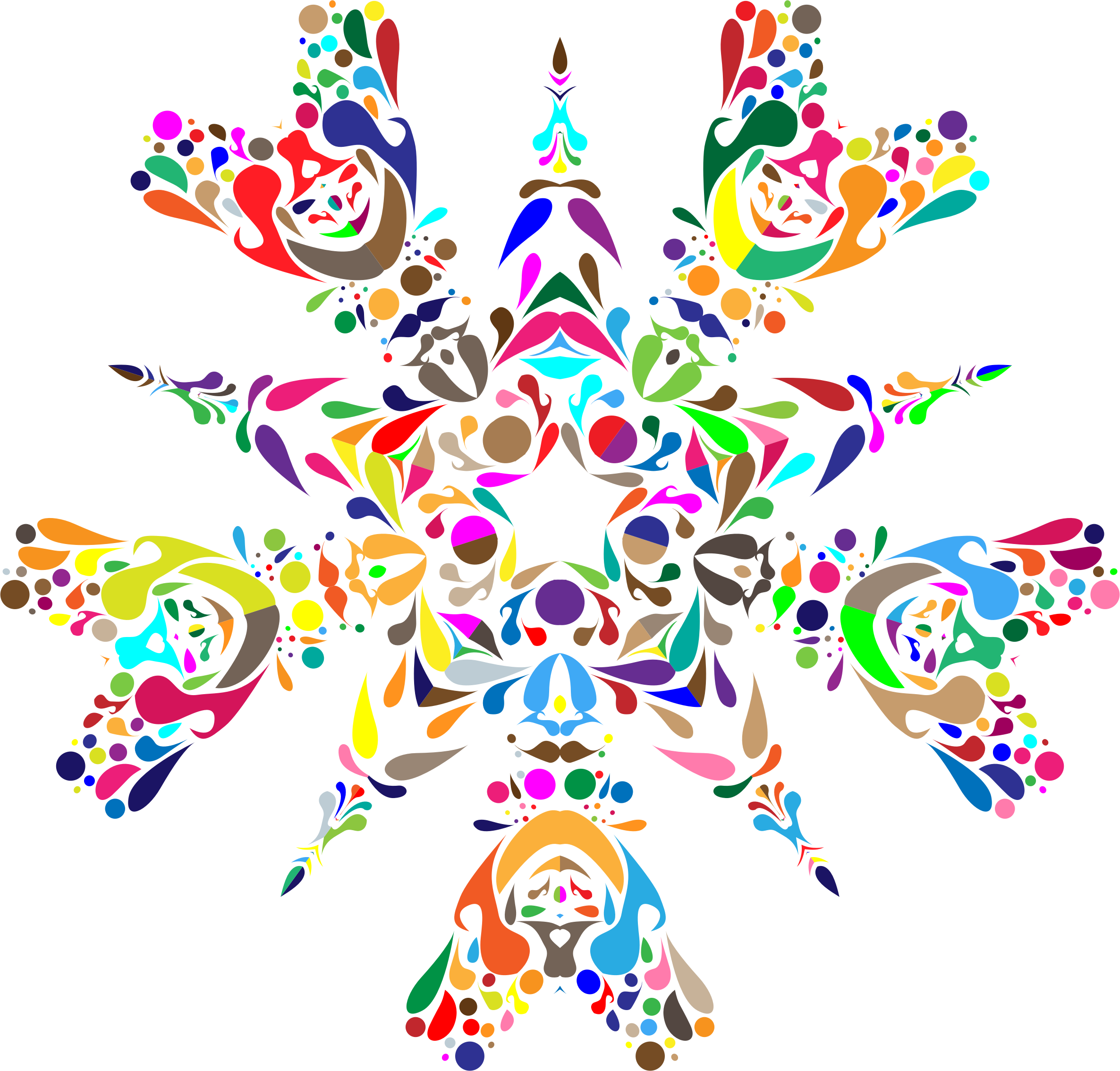 This Free Icons Png Design Of Colorful Floral Spatter (2372x2268), Png Download