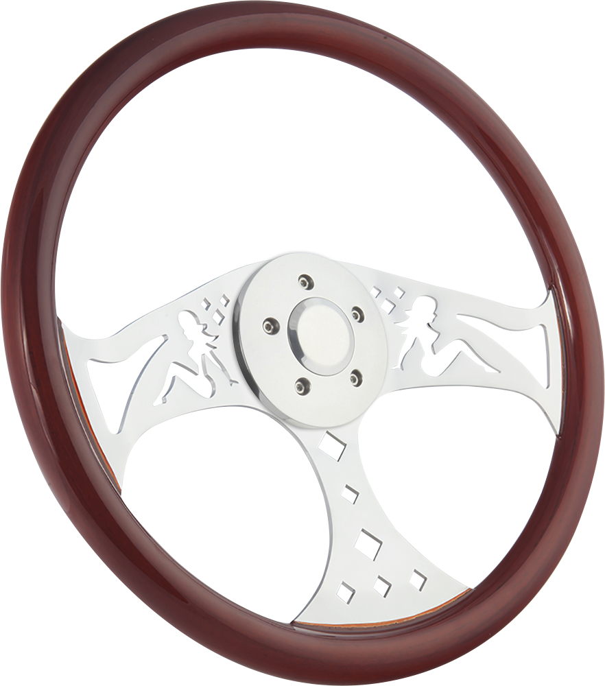 All Models 18" Wood Steering Wheel Big Rig Truck - Steering Wheel (882x1000), Png Download