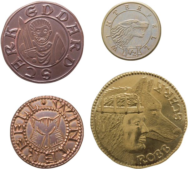House Stark Set Of Four Coins - Game Of Thrones - House Stark Coin Set (600x600), Png Download
