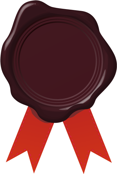 Chocolate Wax Seal And Ribbon - Sello De Carta Png (460x614), Png Download