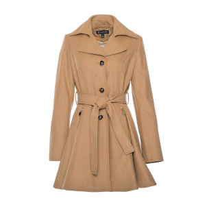 Women's Camel Trench Coat - Trench Coat (301x421), Png Download