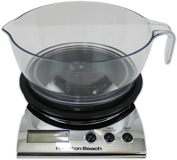 Hamilton Beach Digital Kitchen Scale With Bowl - 08035 (700x656), Png Download