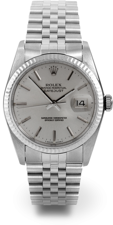 Rolex Men's Datejust Stainless Steel Silver Stick Dial - Rolex Datejust Yellow Gold & Stainless Steel 36mm (1000x1000), Png Download