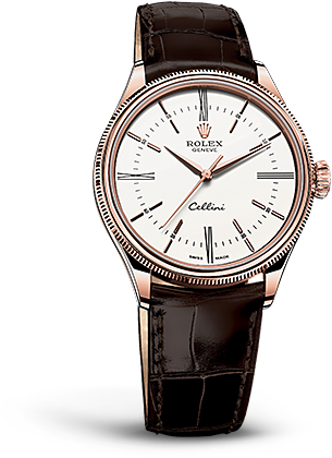 Everose Gold Rolex Cellini Time White Dial Replica (340x510), Png Download