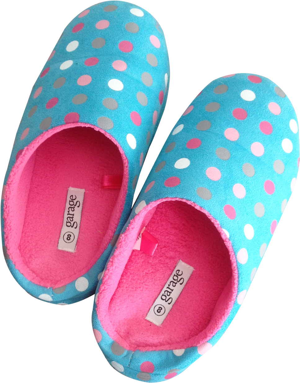 Slippers Garage Blue And Pink Png Image - Slippers Png (1100x1352), Png Download