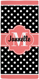 Bimbys Personalized Gifts - Brown With Pink Polka Dot Blanket (350x350), Png Download