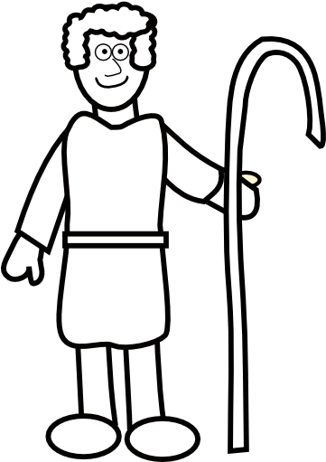Small - Black And White Shepherd Cartoon (360x598), Png Download