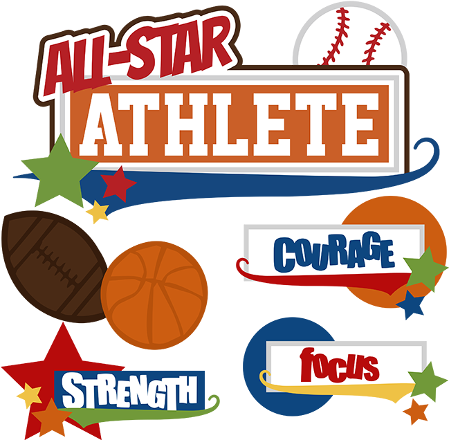 All-star Athlete Svg Cut Files For Scrapbooking Baseball - All Star Sports Clipart (648x645), Png Download