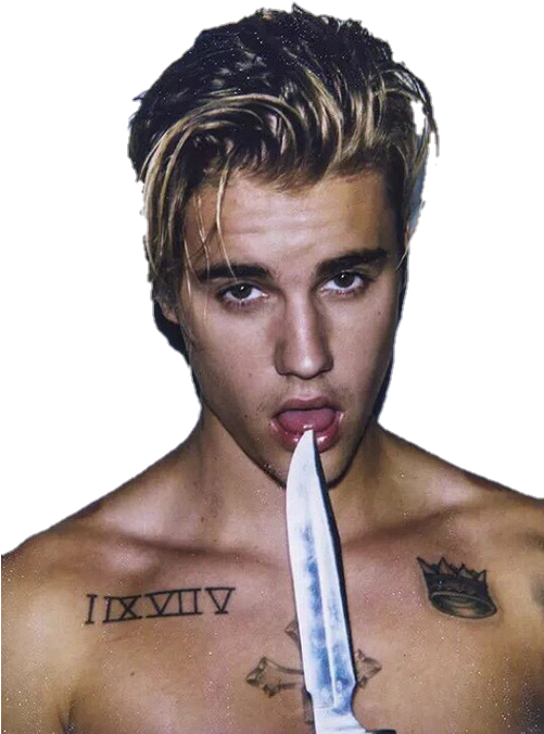 Justin Bieber Beliebers - Justin Bieber Photoshoot Knife (500x683), Png Download