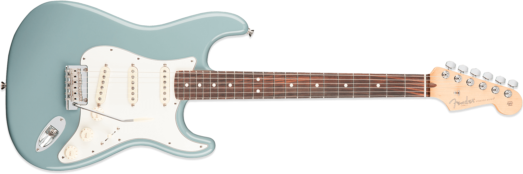 Fender American Professional Stratocaster Sonic Grey - Squier Affinity Surf Green (1851x675), Png Download
