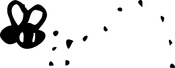 Bee Clip Art At Clipart Library - Bee Clipart Transparent With Trail (600x235), Png Download