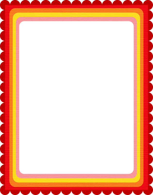 Red Scallops Page Borders, Borders And Frames, Borders - Marcos Para Fotos Coloridos Png (631x800), Png Download
