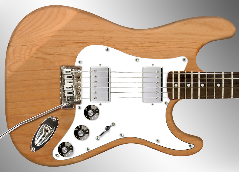 Natural - Fender Stratocaster Blacktop White (800x576), Png Download