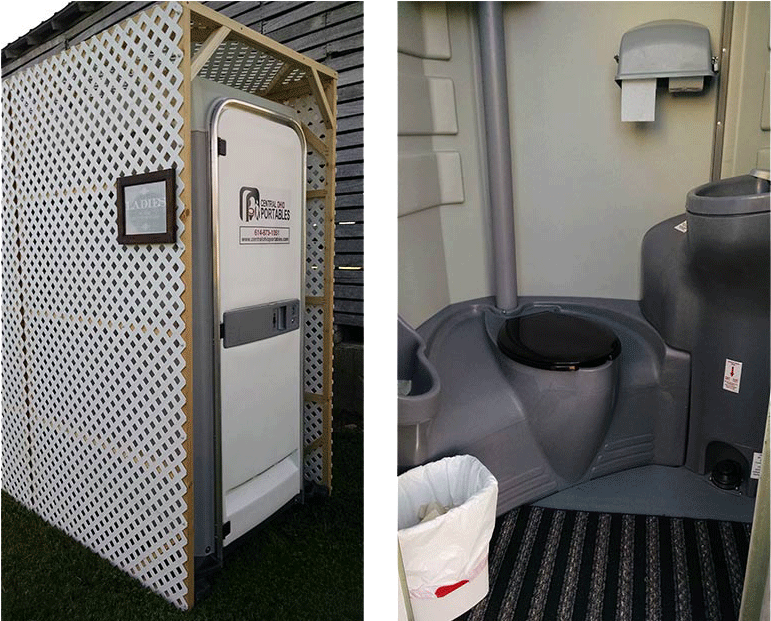Deluxe Portable Restroom Rental And Interior - Portable Toilet (1500x620), Png Download