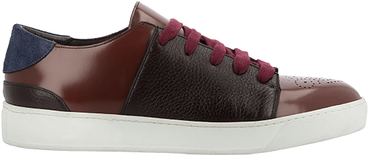 Calfskin And Deerskin Sneakers With Blue Suede Details - Suede (960x1440), Png Download