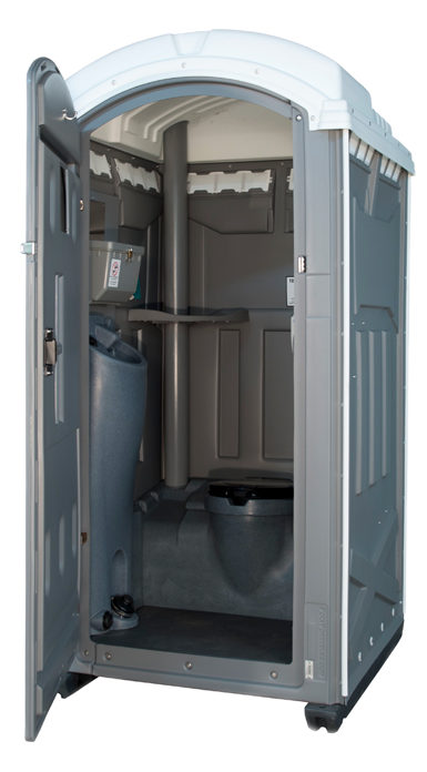 Deluxe Portable Toilets - Deluxe Portable Toilet With Hand Sanitizer (409x714), Png Download