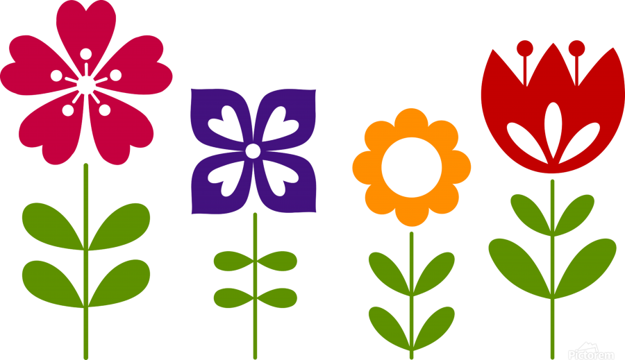 Canvas Print - สวยงาม ดอกไม้ การ์ตูน สวย ๆ (900x519), Png Download