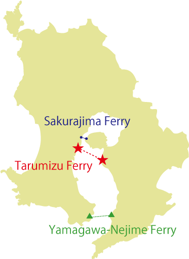 Route Kagoshima Ferry - 九州 地図 (550x530), Png Download
