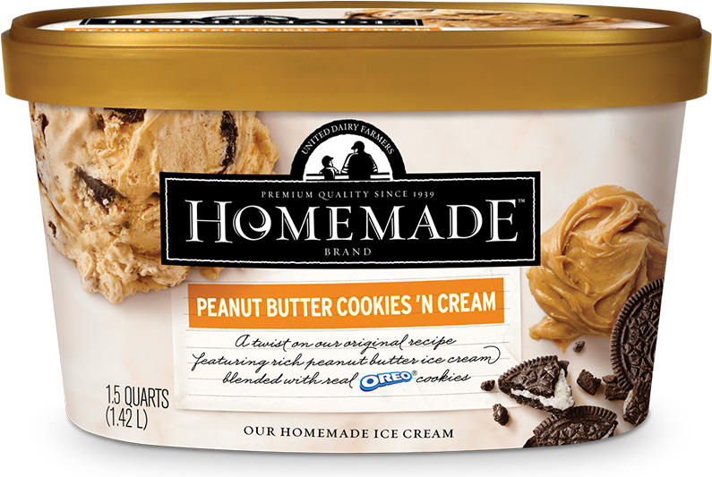 Homemade Brand Peanut Butter Cookies N Cream Ice Cream - Homemade Peanut Butter And Chip Ice Cream (800x547), Png Download