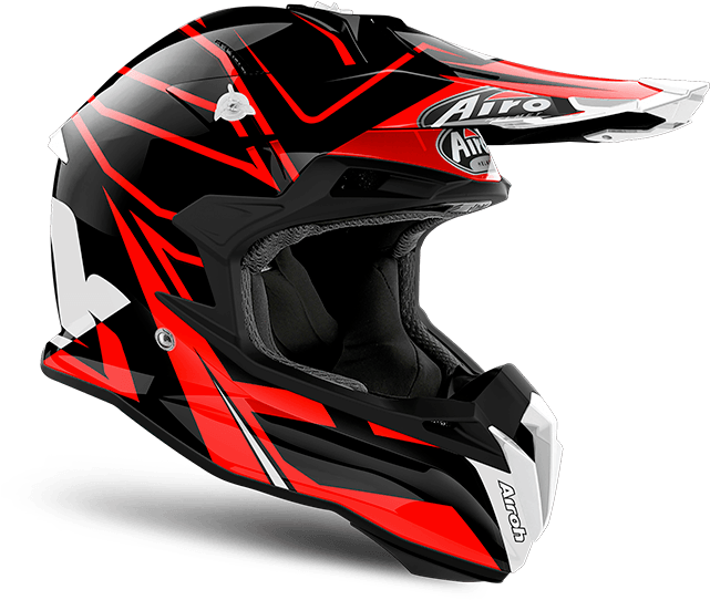 Airoh Terminator Open Vision Shock Helmet-orange-white-xs (640x640), Png Download