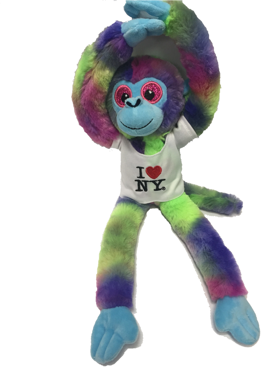 Love Ny Tie Dyed Plush Screaming Monkey With Sparkly (960x1280), Png Download