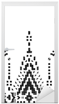 Hand Drawn Tribal Seamless Border Door Sticker • Pixers® - Drawing (400x400), Png Download