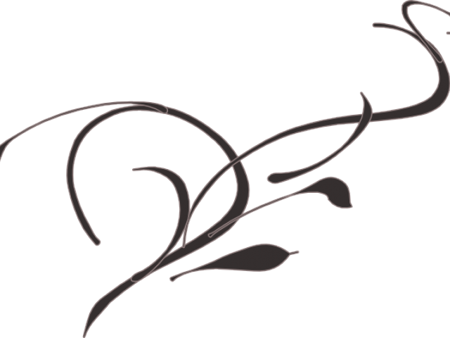Decorative Line Black Clipart Vine - Flower Vine Clipart Black And White (640x480), Png Download