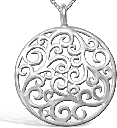 0198p - Scrollwork Pendant - Locket (500x500), Png Download