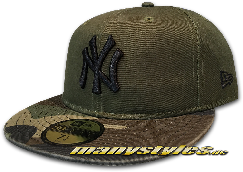 New Era Ny Yankees Mlb 59fifty Cap Washed Camo Fit - New Era Cap Company (600x465), Png Download
