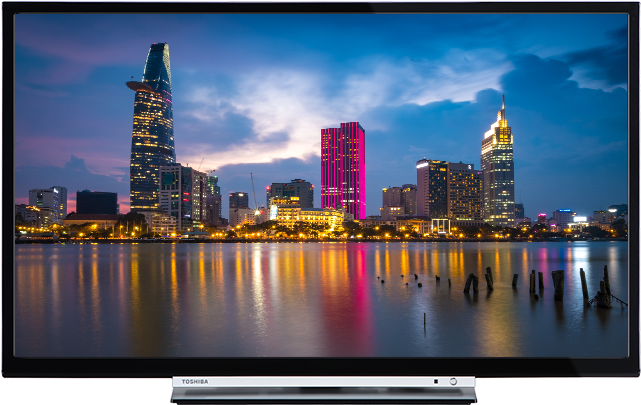 32" Toshiba Hd Ready Wlan Tv Front - Toshiba 32w3733dg Telewizor Smarttv Hd Ready Wifi (640x640), Png Download