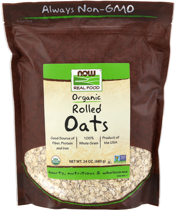 Rolled Oats, Organic - Now Foods - Dextrose - 32 Oz. (620x759), Png Download