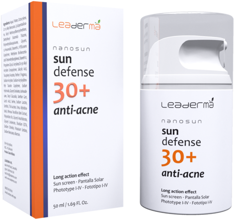 Leaderma Sun Defense 30 Anti-acne Sun Screen, Pack - New Delhi (500x465), Png Download