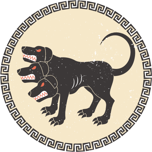 Greek Mythology Png Photos - Greek Mythology Cerberus Vase (754x497), Png Download