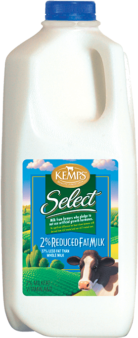2% Reduced Fat Select Milk - Whole Milk Half Gallon (400x757), Png Download