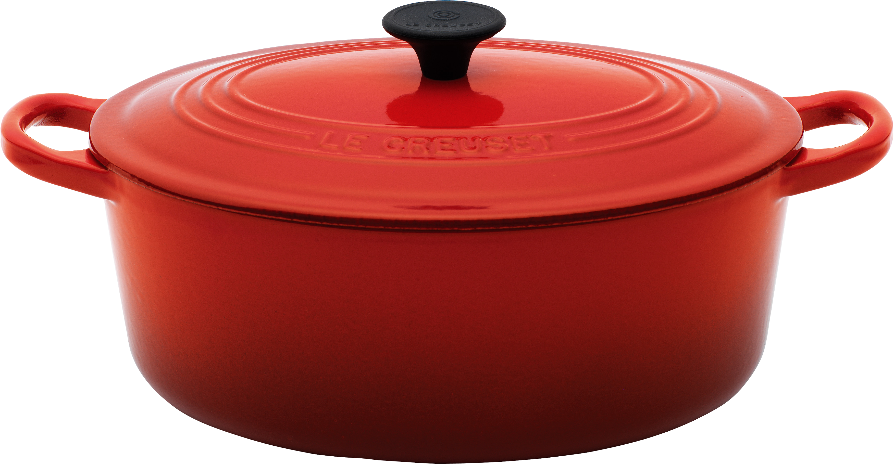 Cooking Pan Png Image - Le Creuset 27cm Cast Iron Oval Casserole Dish Cerise, (3504x1820), Png Download